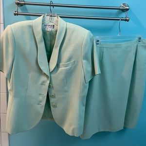 Ladies mint green skirt suit.